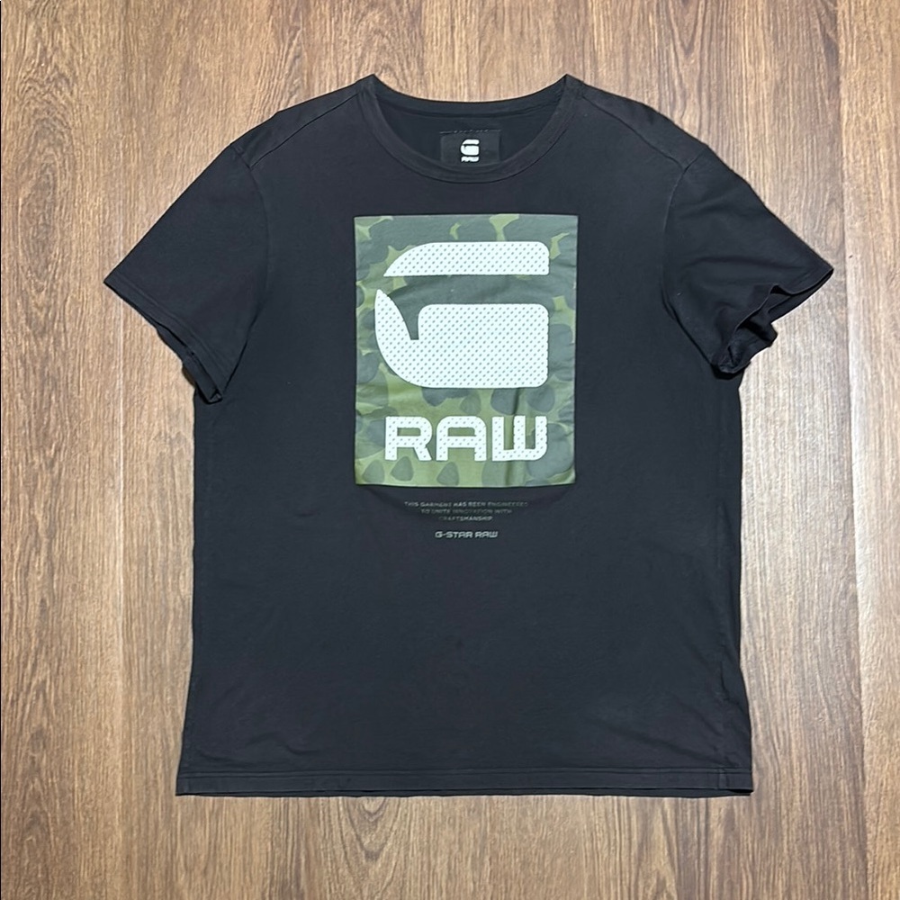 G-Star Black Short Sleeve Tee with Graphic Design